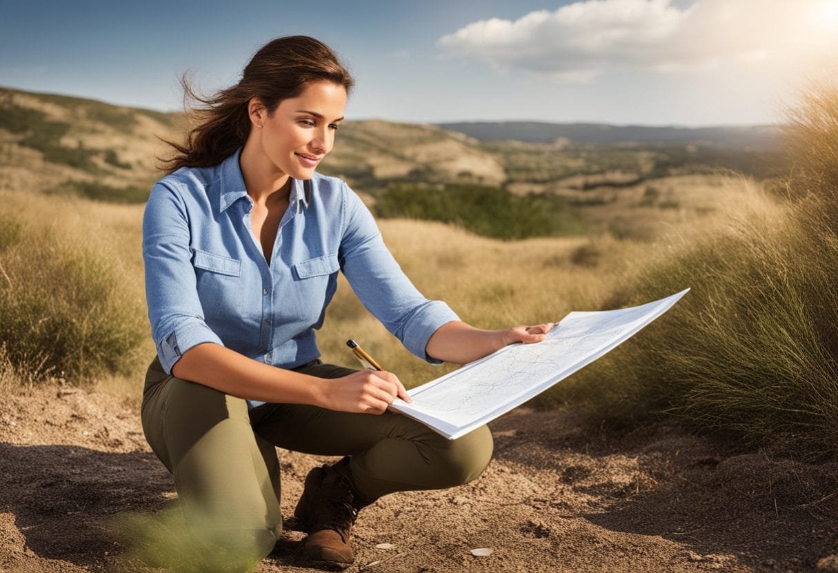Imagen de un profesional de Geografía y Ordenación del Territorio realizando actividades propias de los estudios realizados