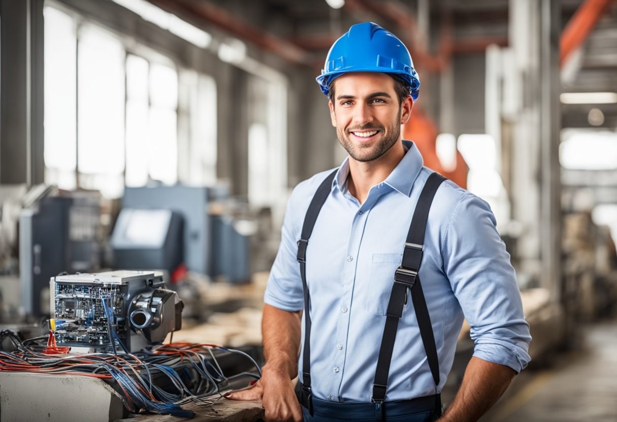 Imagen de un profesional de Ingeniería Electrónica realizando actividades propias de los estudios realizados