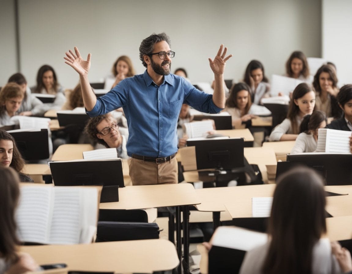 Imagen de un profesional de Musicología realizando actividades propias de los estudios realizados