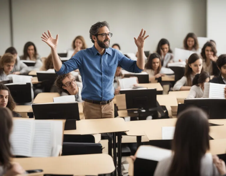 Imagen de un profesional de Musicología realizando actividades propias de los estudios realizados